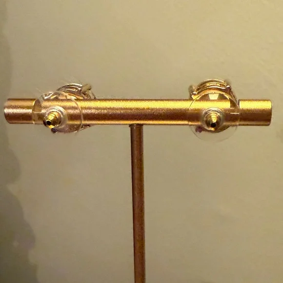 Vintage Y2K KATE SPADE • Navy/Gold Gumdrop Stud Earrings - Picture 10 of 10